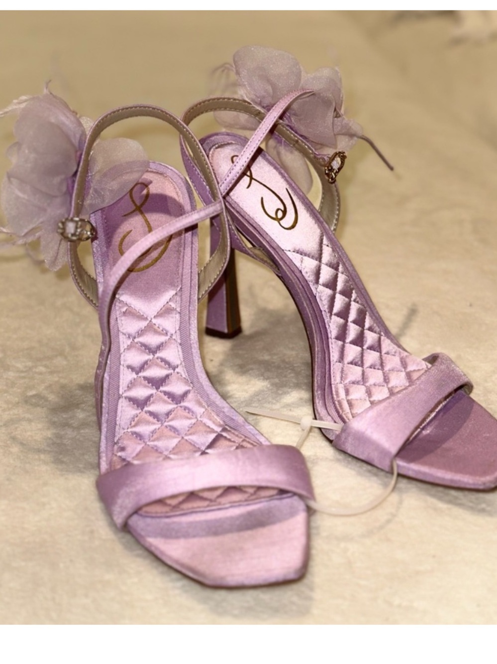 Sam Edelman 8.5 LEANA FLOWER STRAP DRESS SANDAL lilac - Picture 7 of 10